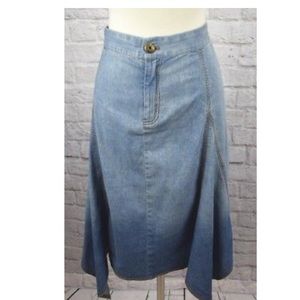 Soft Surroundings Asymmetrical Denim Jean Skirt S